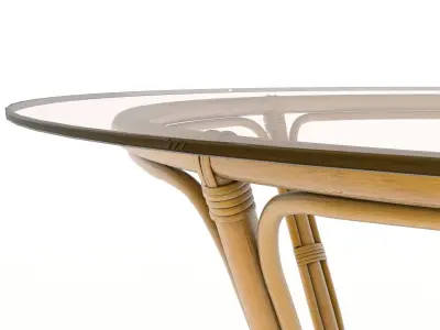 Rattan-glass table 3D model