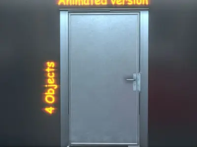 Metal Door Animated Version 1 and 2 3D Model Pack