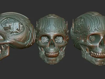 The Cyborg Skull 3D model