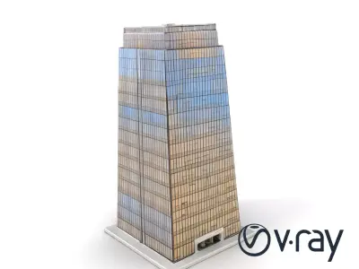 Reflective Neon Skyscraper model pack Low-poly 3D model