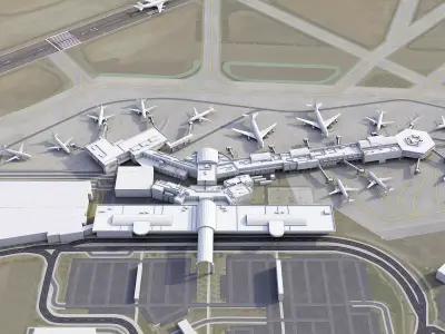 El Paso - Airport - ELP Low-poly 3D model