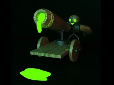BOOM 3D glow in grenade launcher 3D model