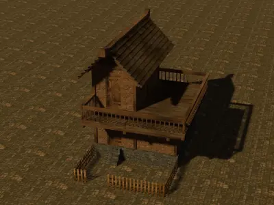 Medieval house seven 5 Low-poly 3D model