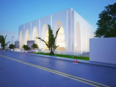 3D Model Modern Three-Story Community Building Low-poly 3D model