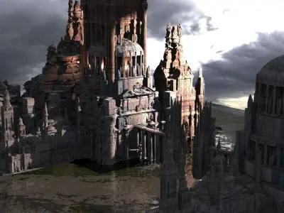 Fantasy Ornate Art Deco Cityscape Kit bash 1 3D model