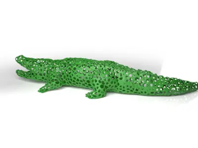 Crocodile Voronoi Low-poly 3D model