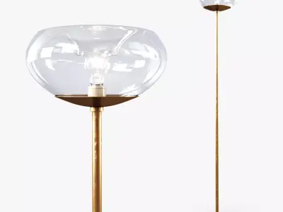 Katia Gold Bubble Glass Floor Lamp 3D model