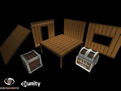 Survival Assets Pack Low Poly Game Ready Low-poly 3D model