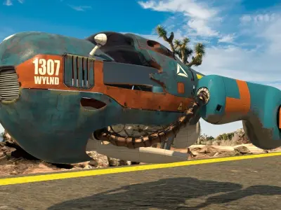 Spaceship Post apocalyptic 3D model