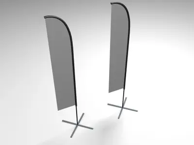 3D Feather Flag 3D model