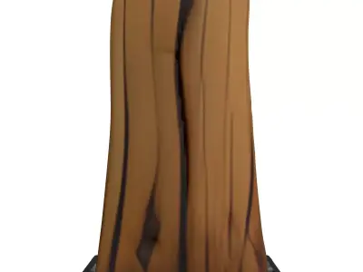 Industrial Log Post with Metal Base Low-poly 3D model