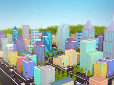 Low Poly City Pack 3 Low-poly 3D model
