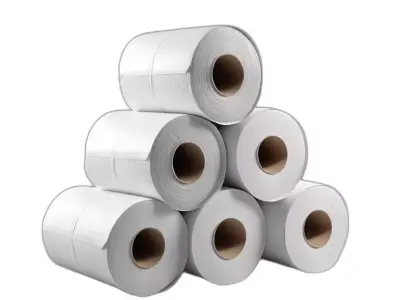 Industrial White Label Rolls Stack Low-poly 3D model