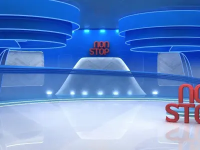 Reality Low poly set studio with lights and sign that says no... 3D model