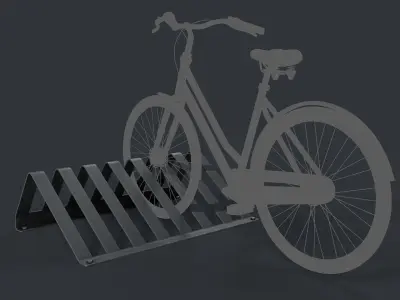 Bike Rack 13 PBR Game Ready Low-poly 3D model