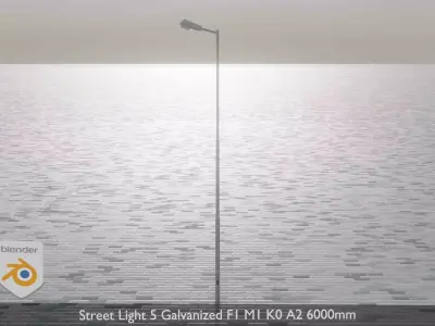Street Light 5 Galvanized F1 M1 K0 A2 6000mm  Low-poly 3D model
