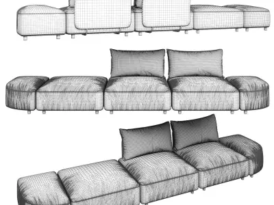SOFA HUNTER SEATER MOSS 3D model