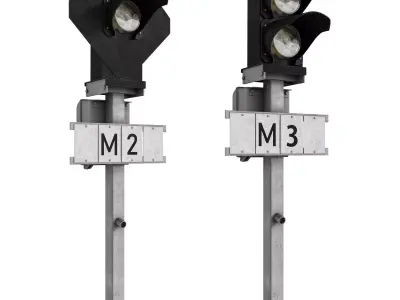 RAILROAD Dwarf traffic light 3D model