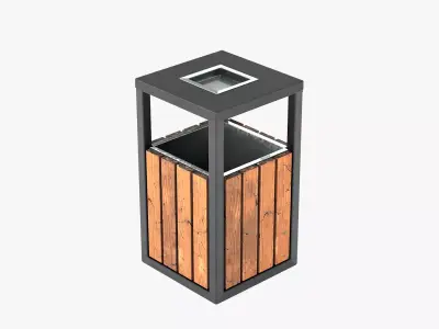 Street Trash Bin 01 3D model