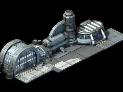 Main building - small building complex 3D model