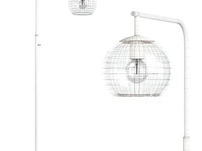 Rivet Hudson Mid Century Brass Floor Lamp 3D model