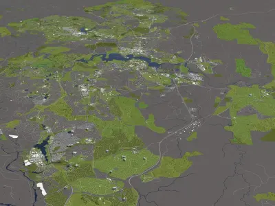 Canberra Australia 50x50km 3D City Map 3D model