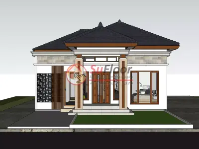 House 9x16m code 547 - Sketchup 3D model 3D model 3D model