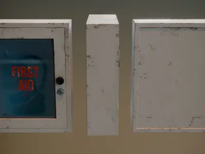 Glass Door First Aid Cabinet Low-poly 3D model