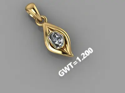 FASION  POLKI  PENDANT 3D model