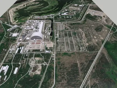 Cityscape Chornobyl  nuclear power plant in Ukraine 3D model