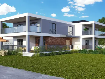 Villa Exterior Scene 3D model