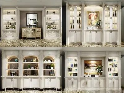 Wine cabinet combination 3D model