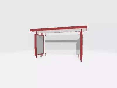 Bus stand Low-poly 3D model