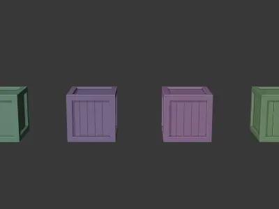 Wooden Boxes Pack Crate Low-Poly Free low-poly 3D model