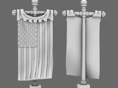 Patriotic Knights Old Glory Back Banner 3D print model