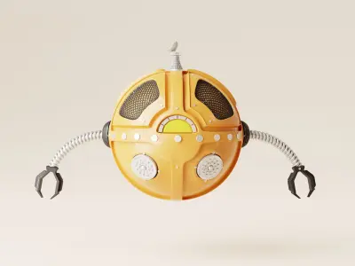 Robot V18 Low-poly 3D model