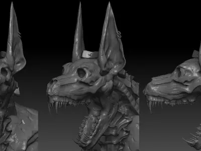 Mythological Anubis Sculpting Low-poly 3D model