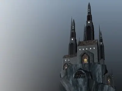 Dracula s Castle Low-poly 3D model