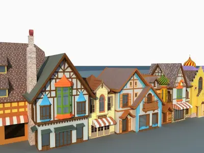 Cartoon Street 1 3D model