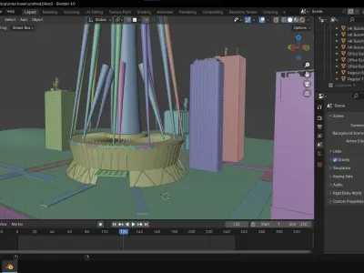 Futuristic Lotus NelumTower  Nelum  3D Model 3D model