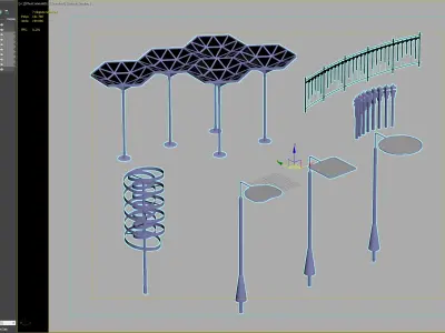Urban Shade Structures and Sculptural Elements Collection 3D model