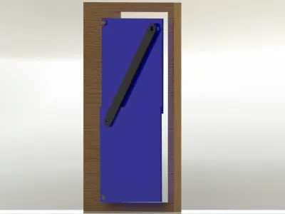 Toggle two door mechanism Low-poly 3D model