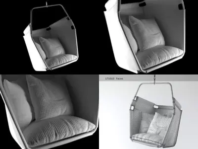 Moondance outdoor hanging chair 3D model