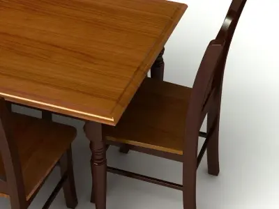 Chair and Table Set 3D model