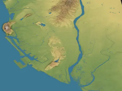 Kaohsiung - Topography Terrain Low-poly 3D model