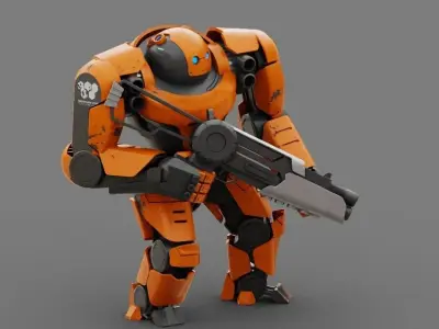 Doom Fighter Rigged character 3D model
