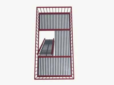 Evacuation Stairs Low-poly 3D model