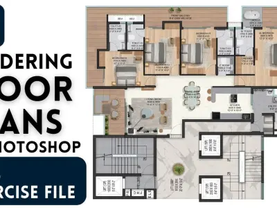 Best way to Render a Floor Plan in Photoshop Exercise File Free 3D model