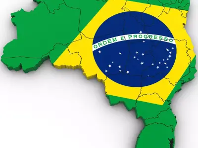 3d Political Map of Brazil 3D model