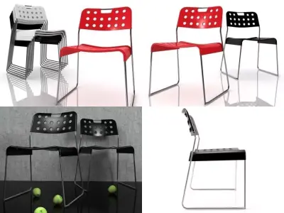 OMK four different chairs 3D model